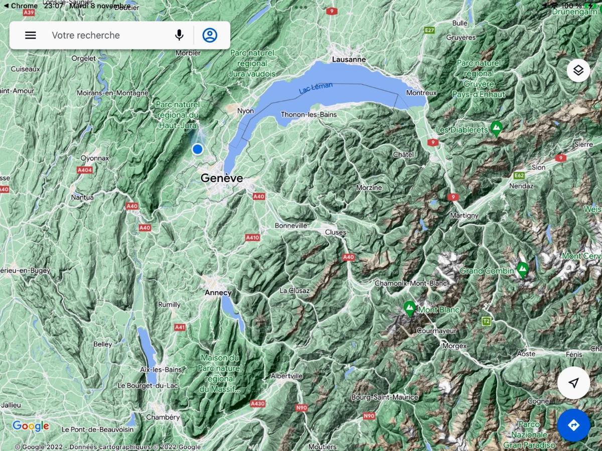 Location Chambres Le Panorama - Aeroport Geneve - Pays De Gex Chevry  Esterno foto